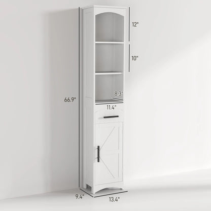 66.9" Tall, Farmhouse Storage Cabinet for Bathroom