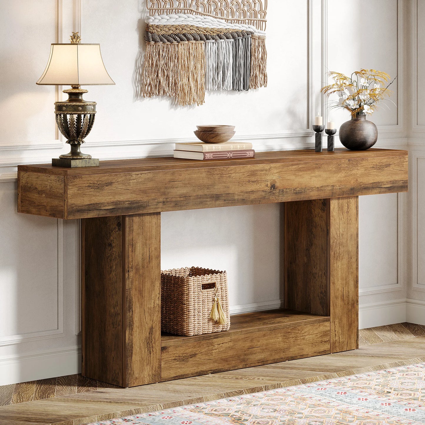 Rustic Farmhouse, Wooden Entryway Table or Living Room TV Stand