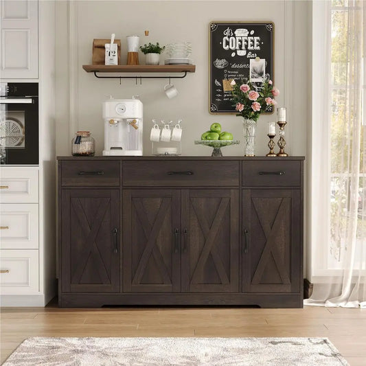 Farmhouse Sideboard Buffet Cabinet or Coffee Bar