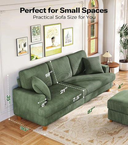 Comfy Corduroy Couch for Living Room