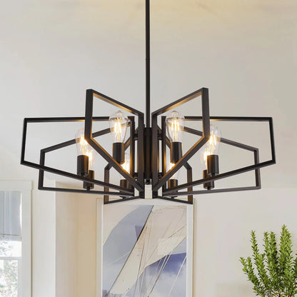 Geometric Metal Chandelier Ceiling Light for Living Room