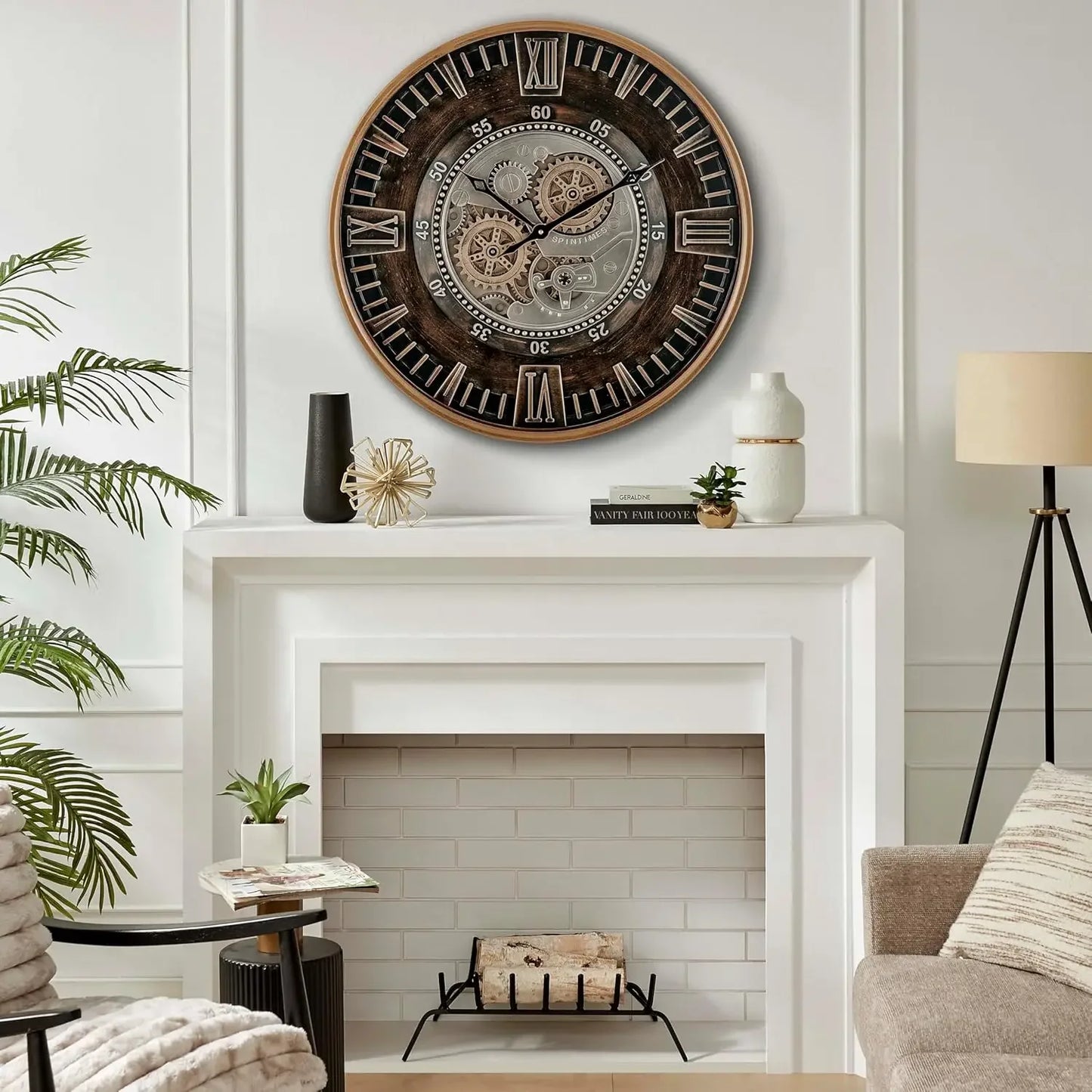 24" Industrial Farmhouse, Gear Wall Clock