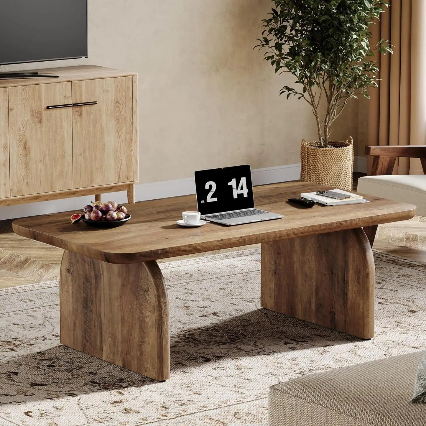 Farmhouse Coffee Table with Sturdy Base