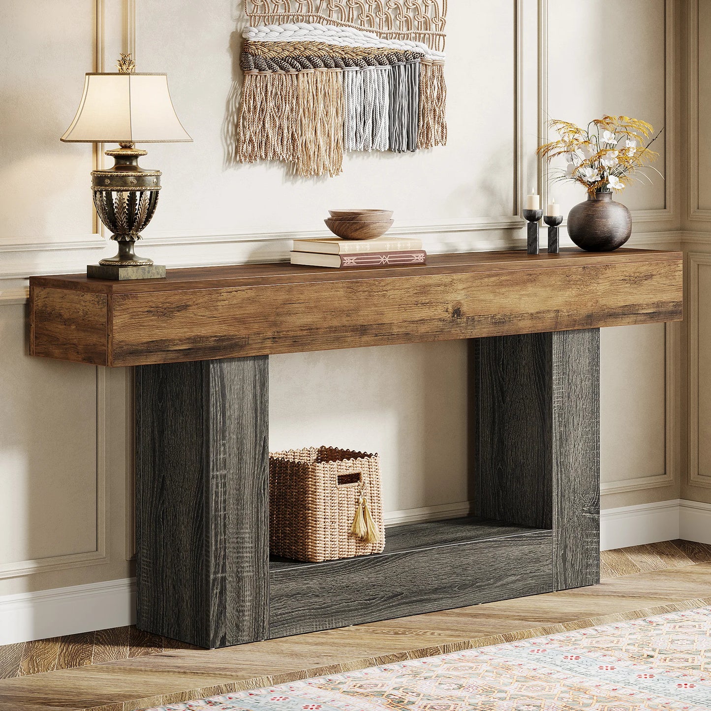 Rustic Farmhouse, Wooden Entryway Table or Living Room TV Stand