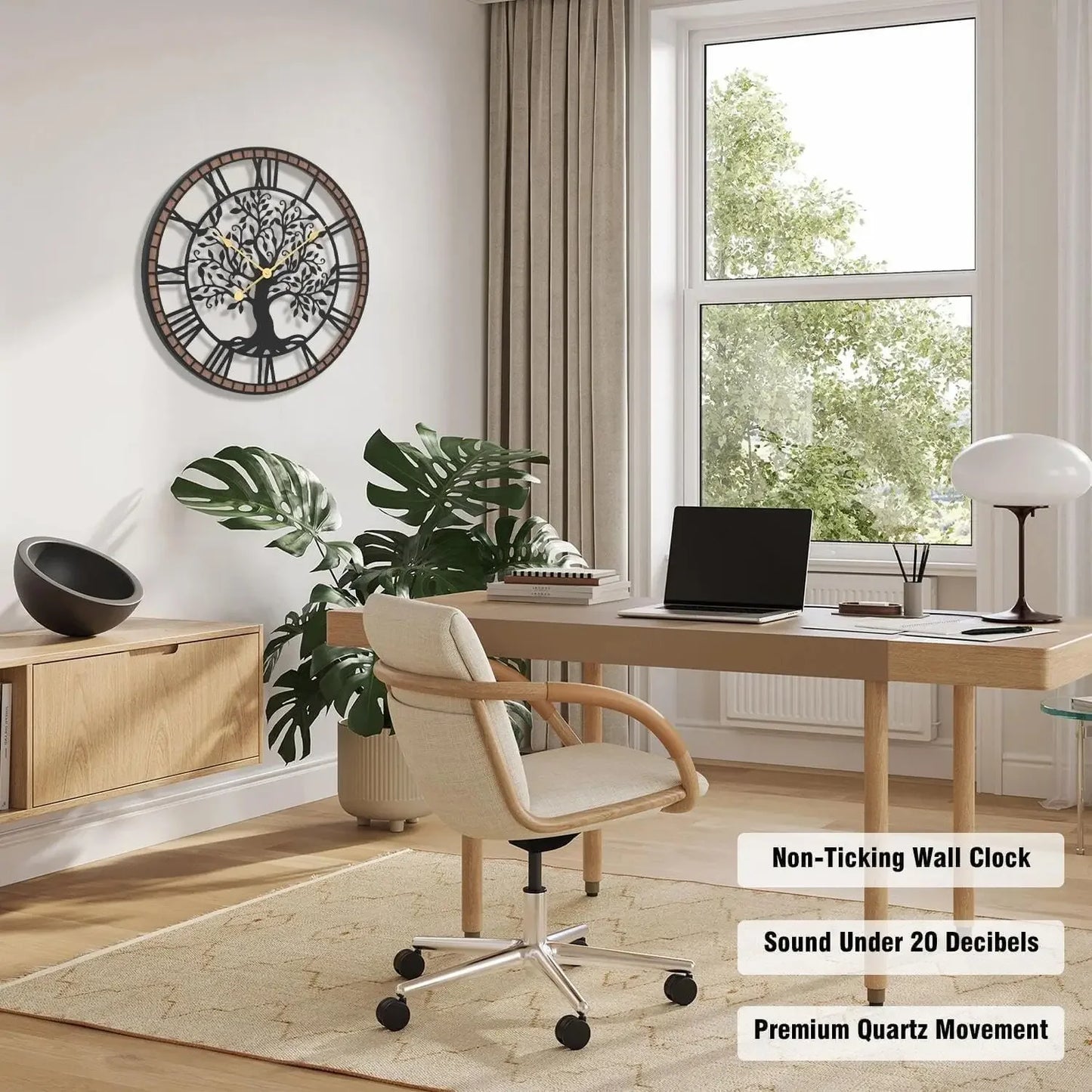 27" Farmhouse Tree of Life Wall Clock