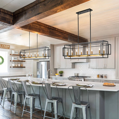 Industrial Farmhouse Chandelier for Dining Room or Kitchen Island