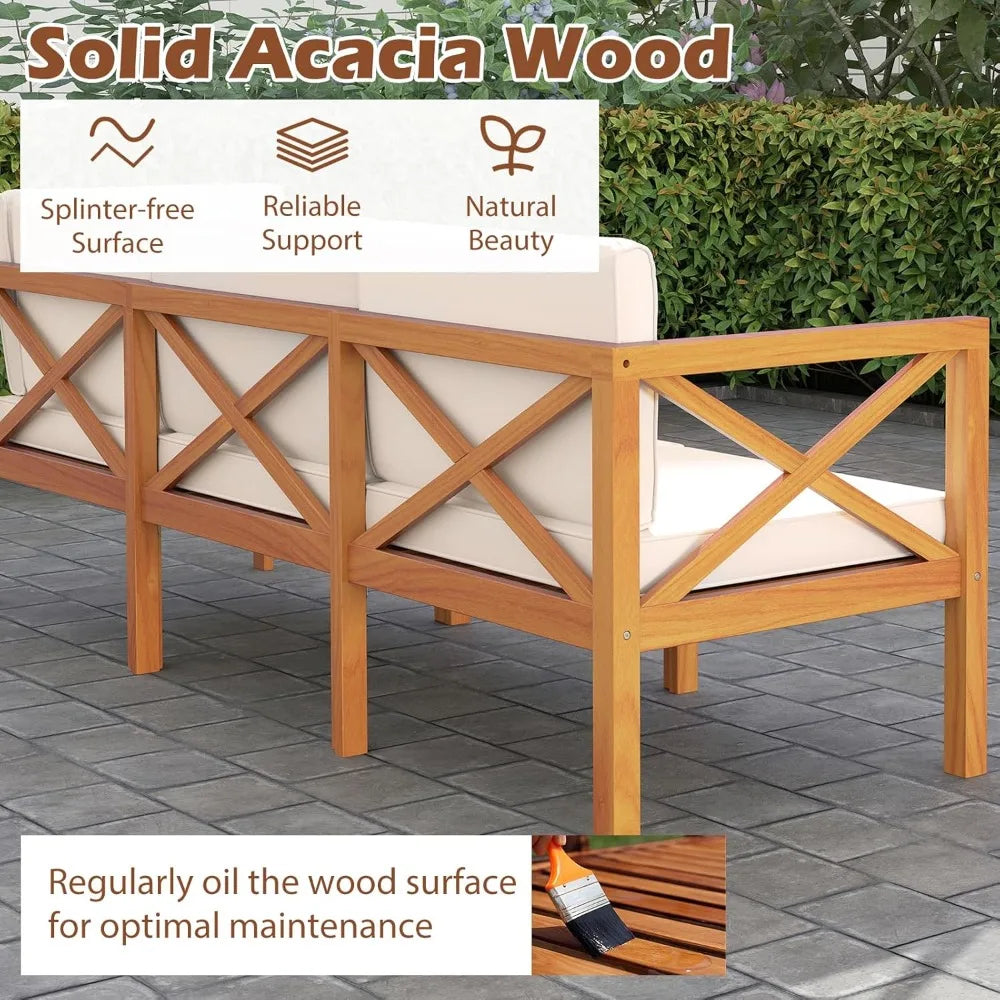 6 Piece Patio Furniture Set with Cushions & Coffee Table