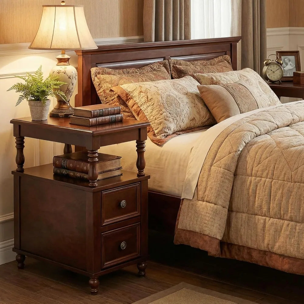 Mid-Century Modern, Solid Wood Nightstand