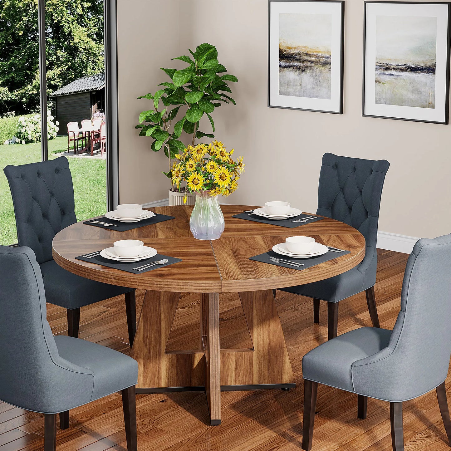 Round Wooden Dining Table