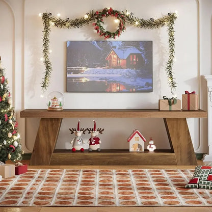 Rustic TV Stand for Living Room or Display Shelf for Entryway