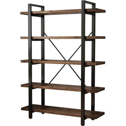 Industrial Style Wood & Metal Bookcase