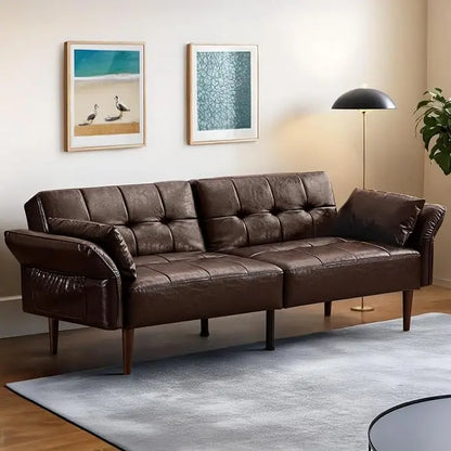 Convertible Sleeper Sofa with Pillows