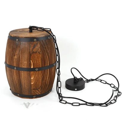 Industrial Farmhouse Wine Barrel Chandelier for Kitchen or Bar
