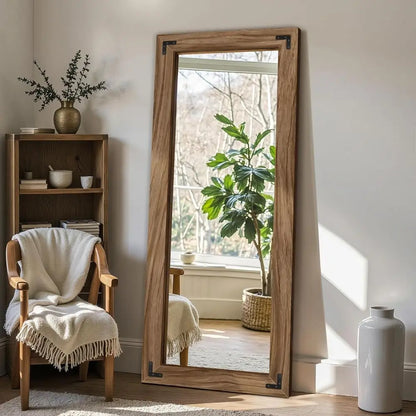 55" x 22" Solid Wood Frame Floor Mirror