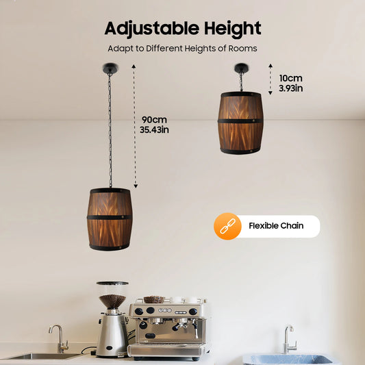 Industrial Farmhouse Wine Barrel Chandelier for Kitchen or Bar