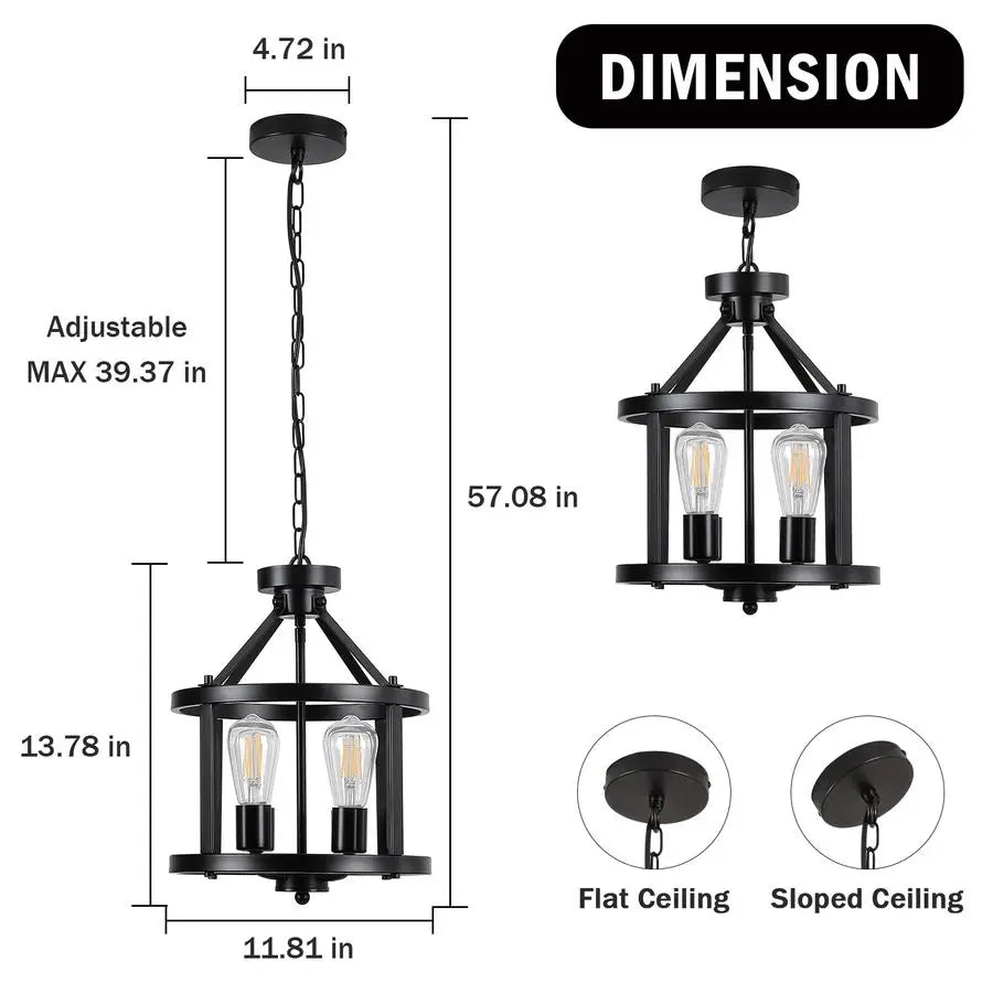 Farmhouse Kitchen Island, Hanging Pendant Lights