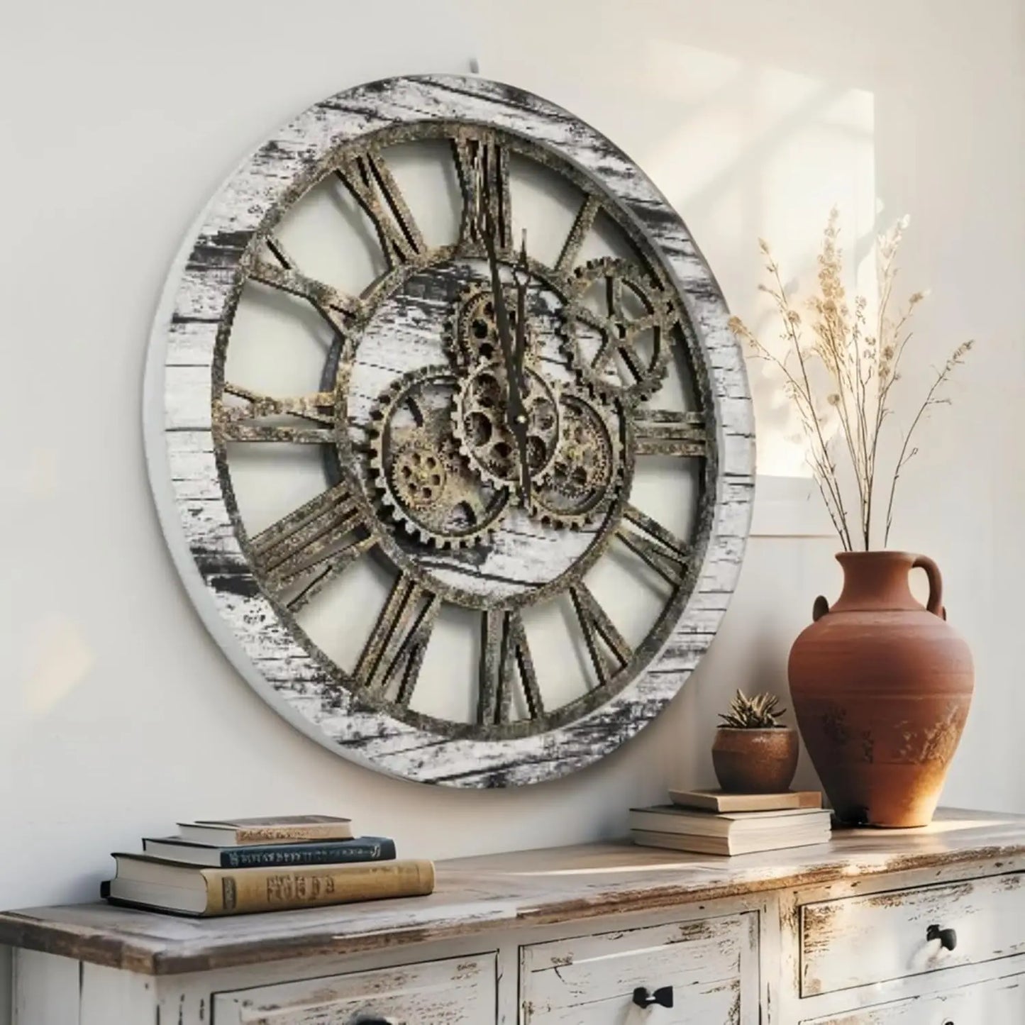 Industrial Rustic Farmhouse Wall Clock