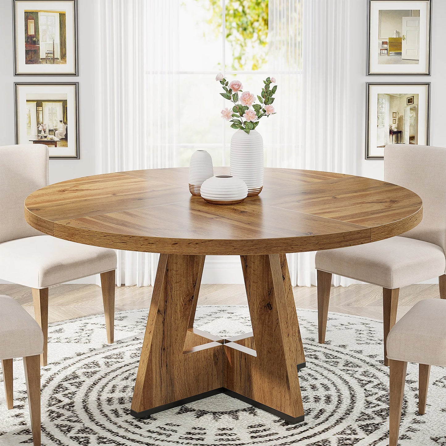 Round Wooden Dining Table