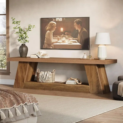 Rustic TV Stand for Living Room or Display Shelf for Entryway