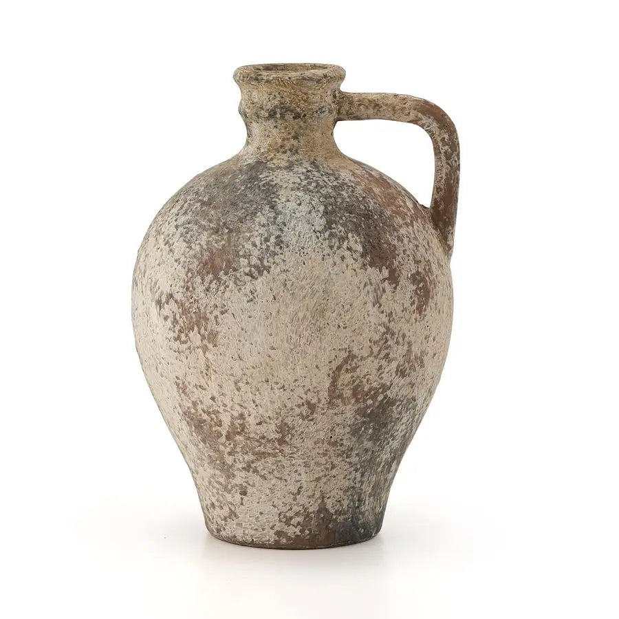 Rustic Terracotta Vase with Handle