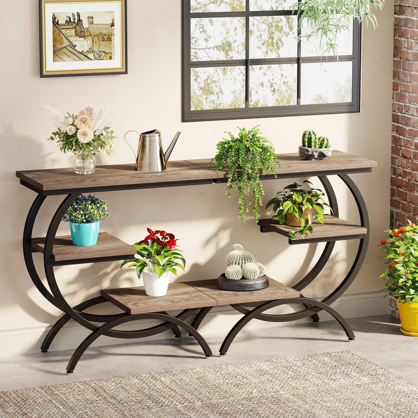 Farmhouse Industrial End Table for Couch or Bedside