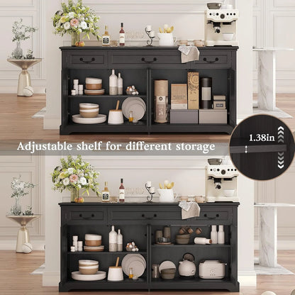 Farmhouse Sideboard Buffet Cabinet with Barn Doors