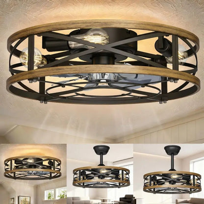 Industrial Farmhouse Ceiling Fan with Lights