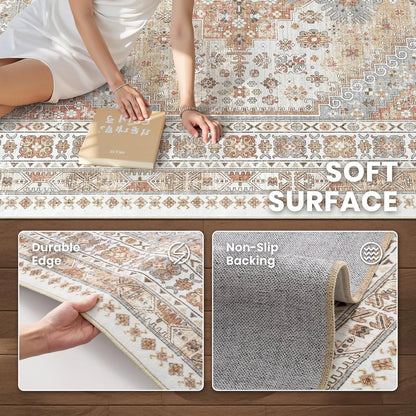 8x10 Washable Non-Slip Vintage Area Rug
