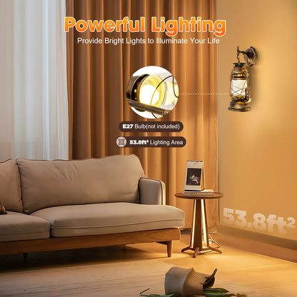 Rustic Lantern Fixture for Bedroom, Living Room or Entryway