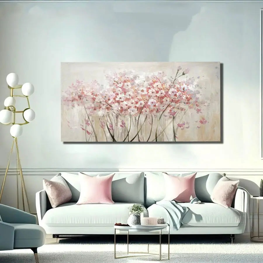 White Floral Oil Painting