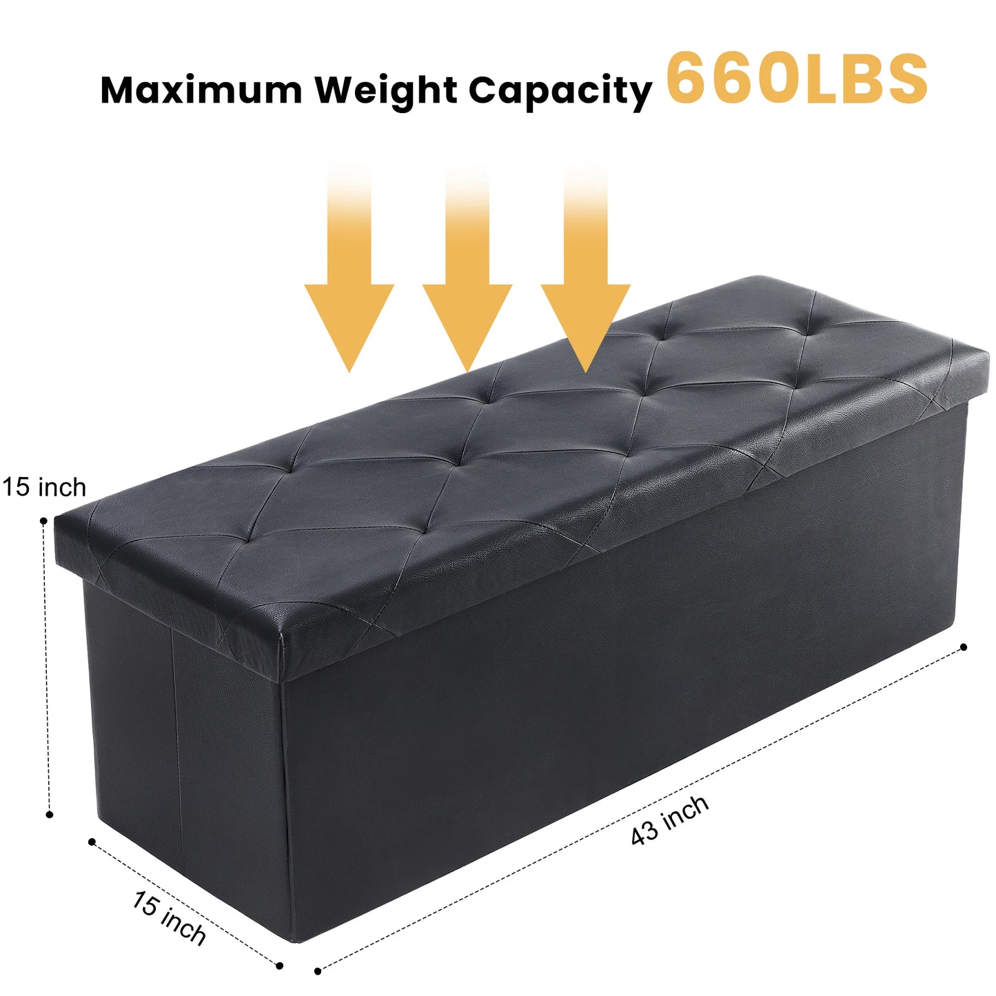 Ottoman Storage Bench for Bedroom or Living Room