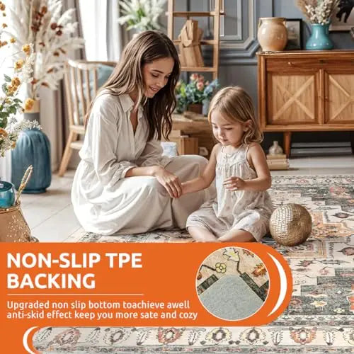 8' x 10' Boho Area Rug