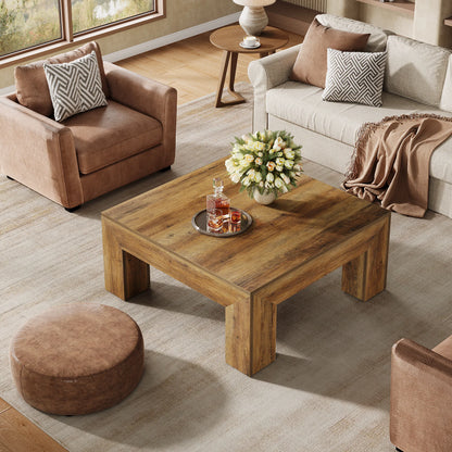 Rustic Farmhouse Coffee Table with Sturdy Wooden Legs