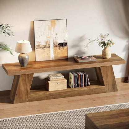 Rustic TV Stand for Living Room or Display Shelf for Entryway