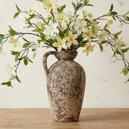 Ceramic Rustic Farmhouse Vase with Handle