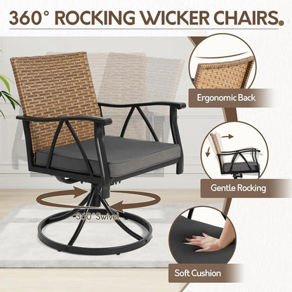 5-Piece, Outdoor Patio Dining Set with Cushions