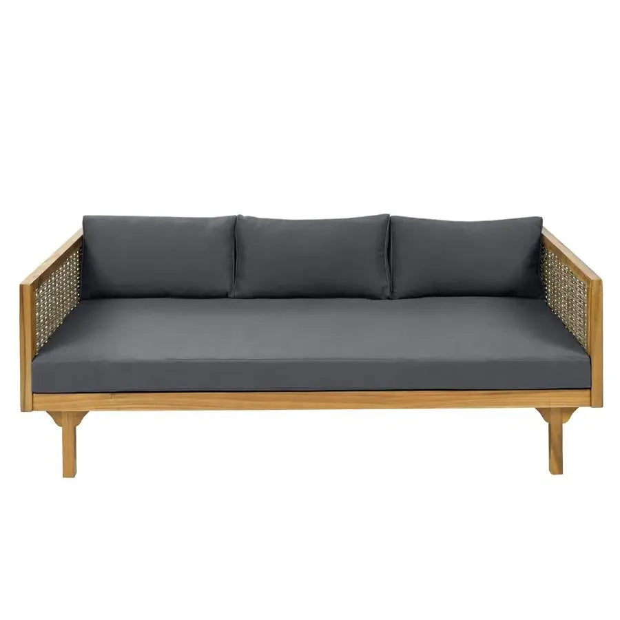 Outdoor Patio Sofa or Daybed with Acacia Wood Frame