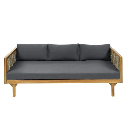 Outdoor Patio Sofa or Daybed with Acacia Wood Frame