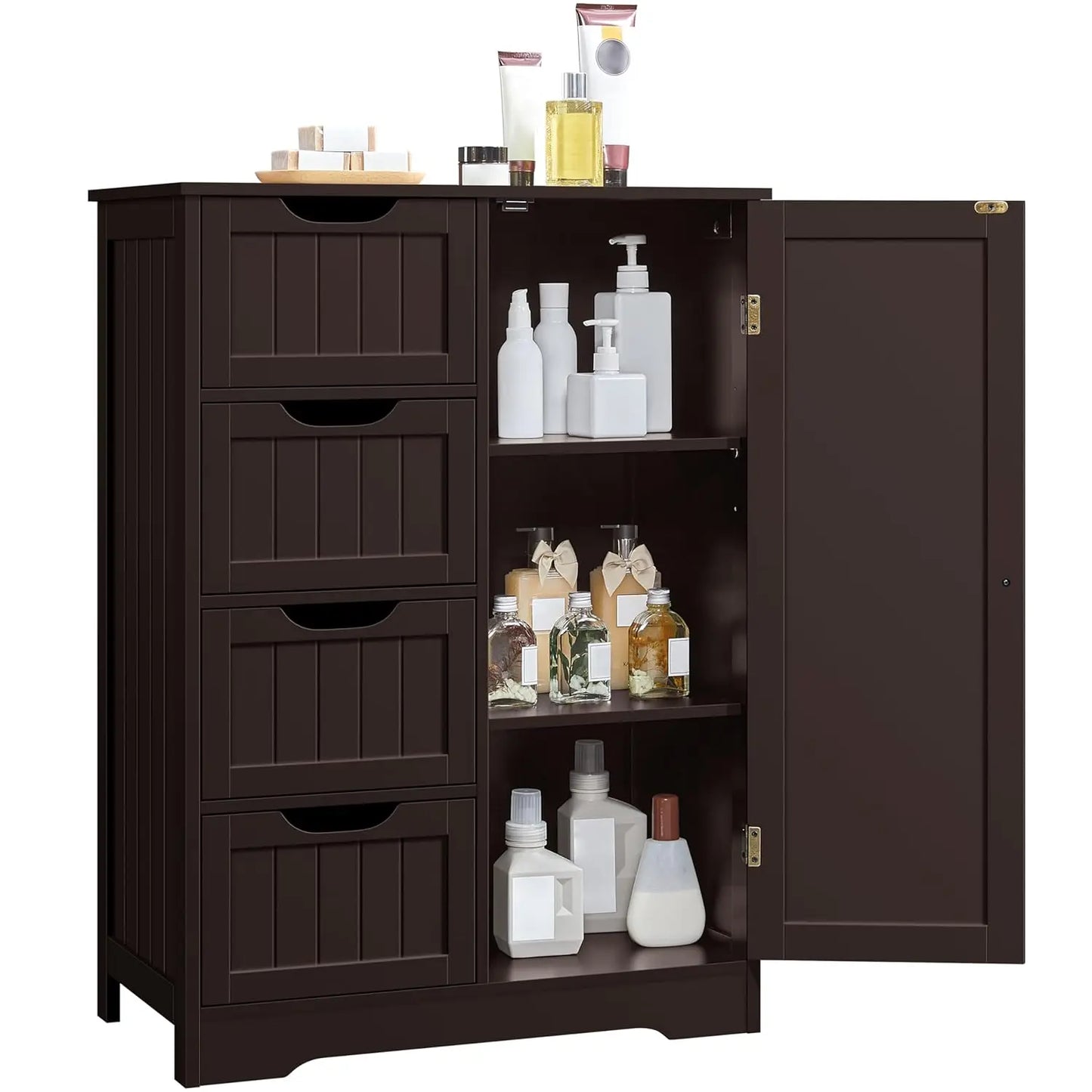 Floor Cabinet with 4 Drawers for Living Room & Bathroom