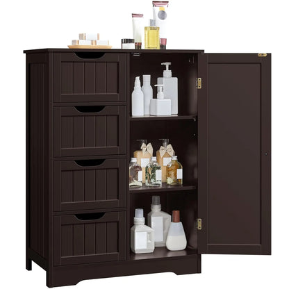 Floor Cabinet with 4 Drawers for Living Room & Bathroom