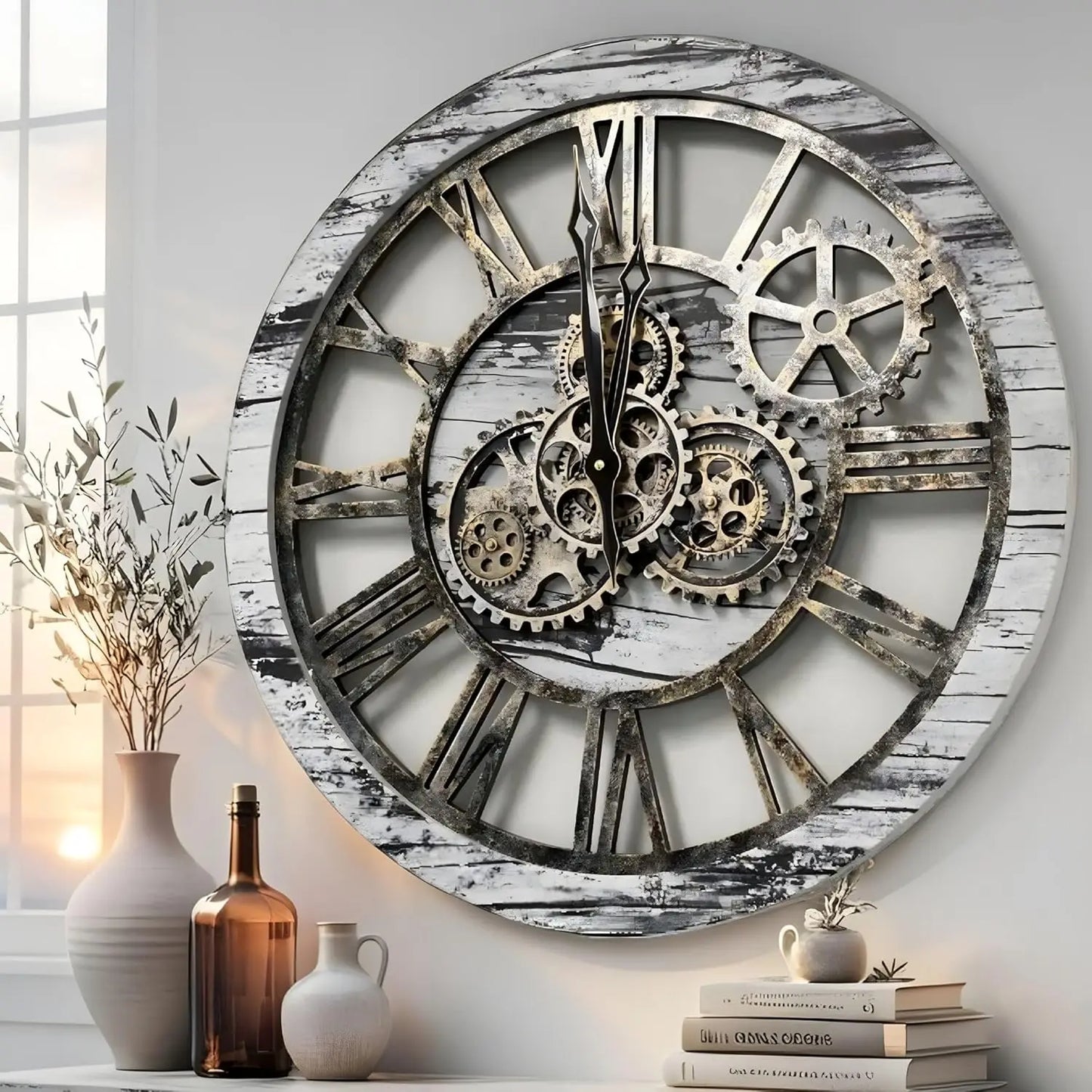 Industrial Rustic Farmhouse Wall Clock