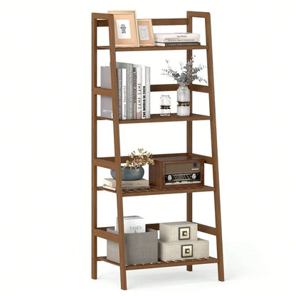 Bamboo Ladder Bookshelf or Plant Display Stand