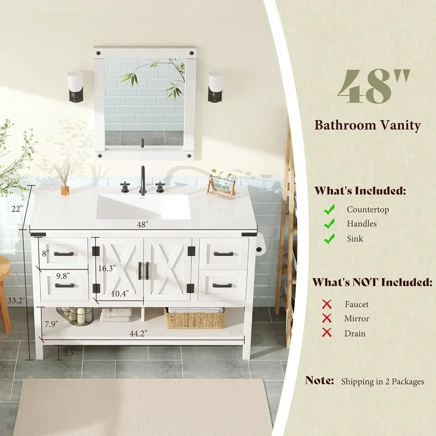 Farmhouse Bathroom Vanity with Sink