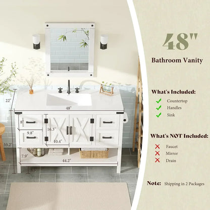 Farmhouse Bathroom Vanity with Sink