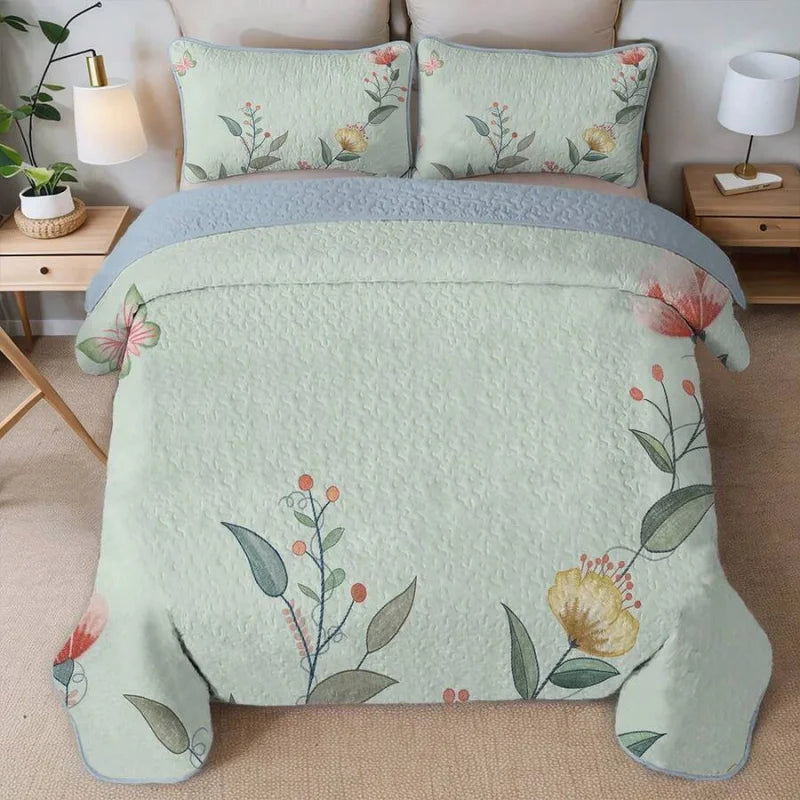 Green & Fresh Printed Bedding Set Includes 1/2 Pillowcases