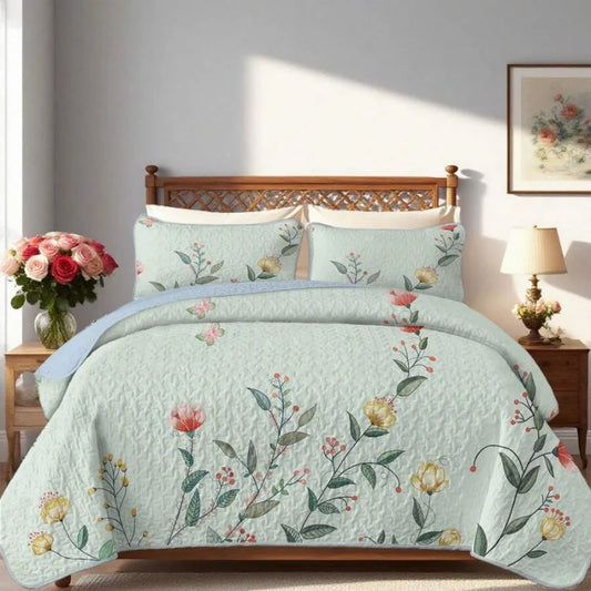 Green & Fresh Printed Bedding Set Includes 1/2 Pillowcases