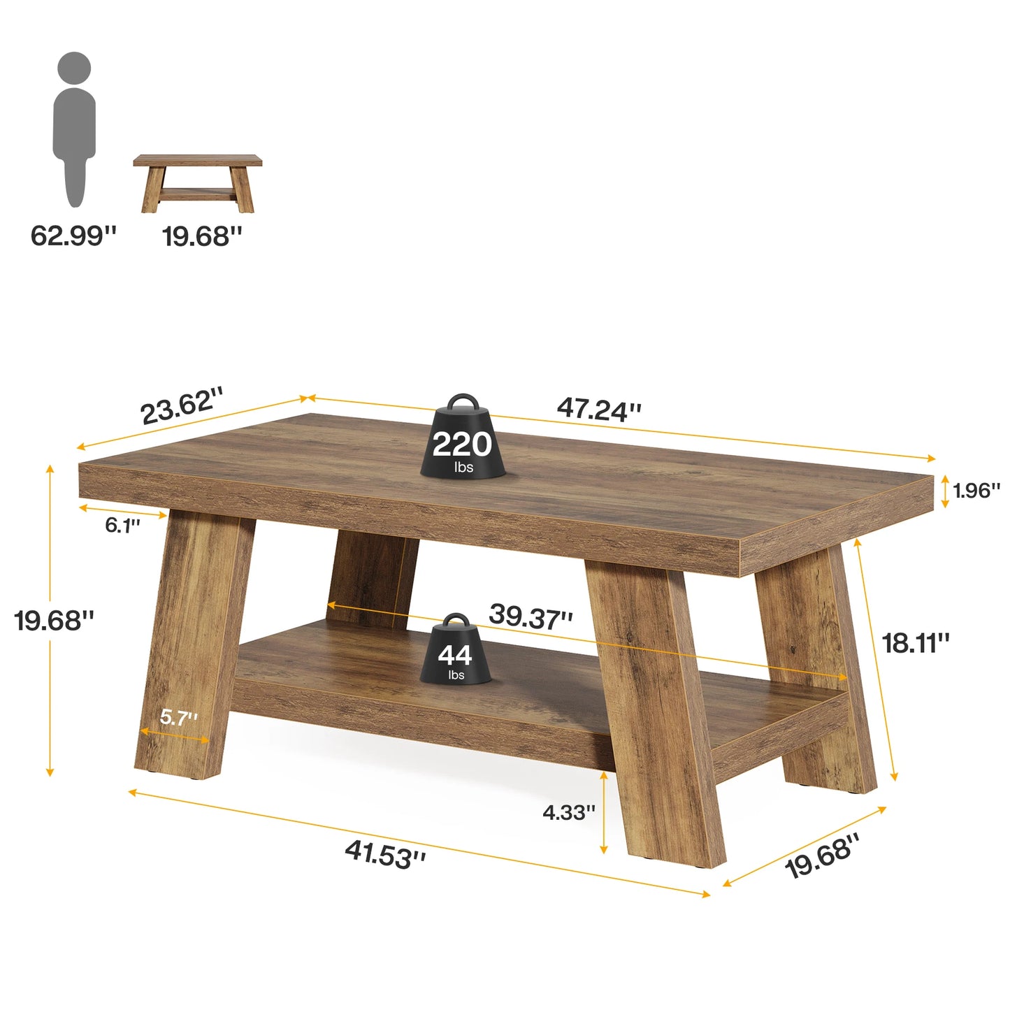Rustic Farmhouse Wood Coffee Table