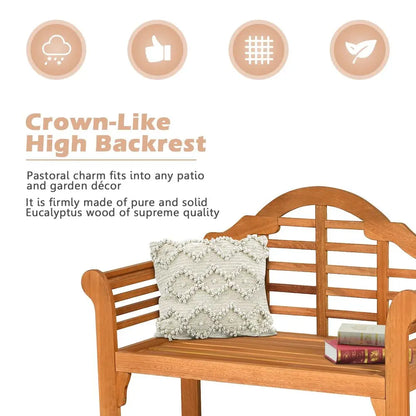 Folding Wooden Outdoor Bench with Backrest