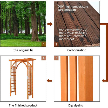 Wooden Garden Trellis Arch for Climbing Plants