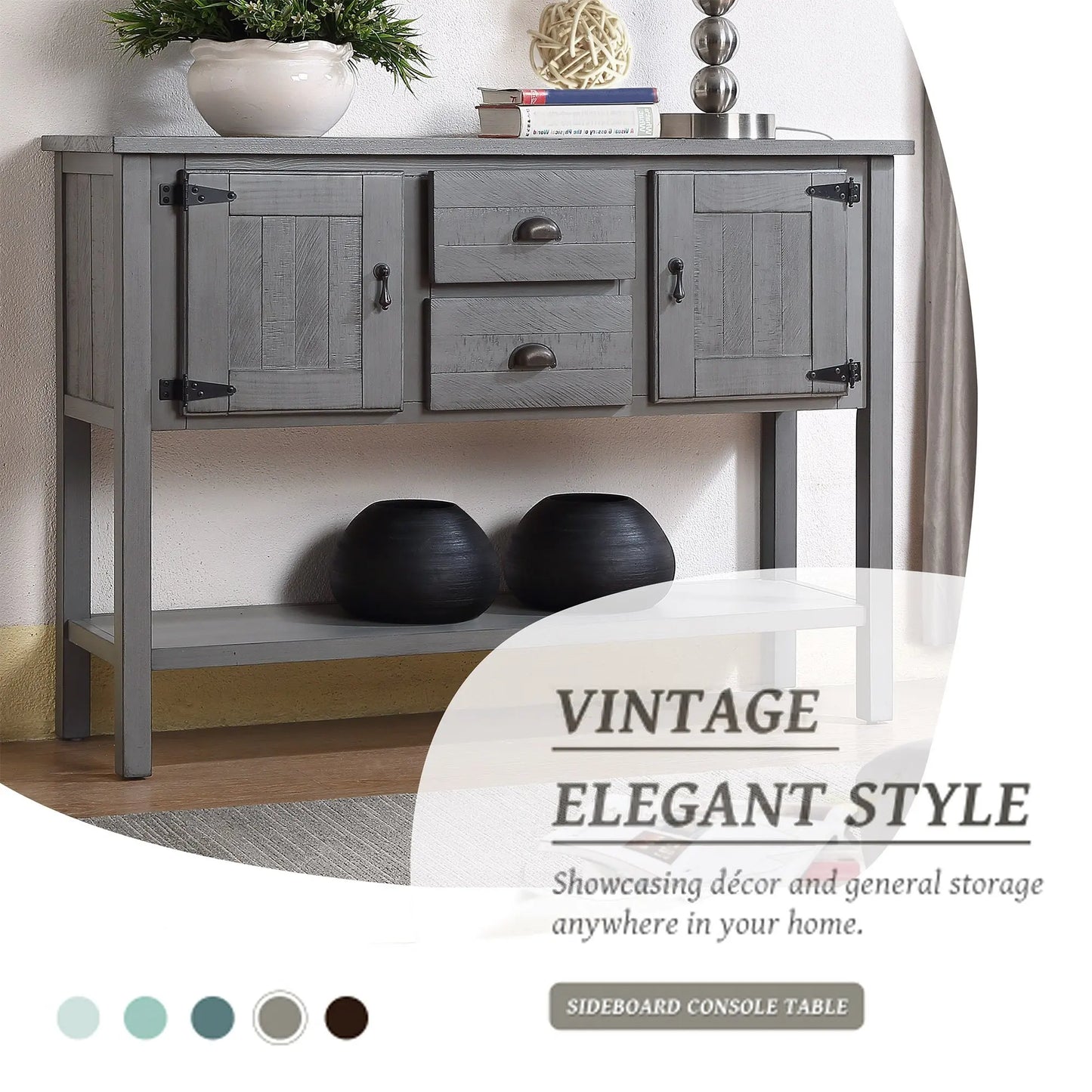 Console Table with 2 Drawers & Cabinets